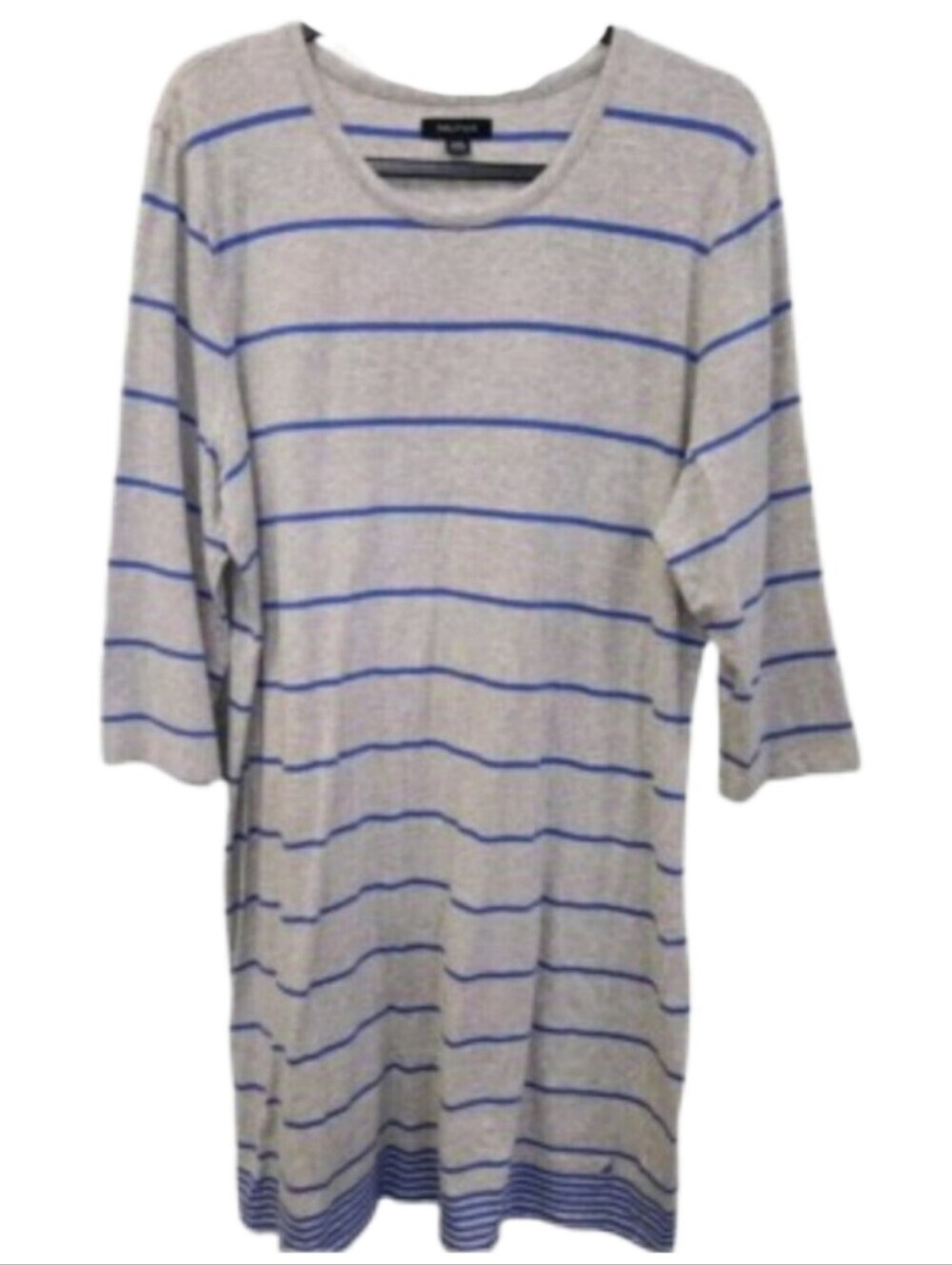 × Nautica Blue and White Striped Crew Tee Dress Women's Size Medium